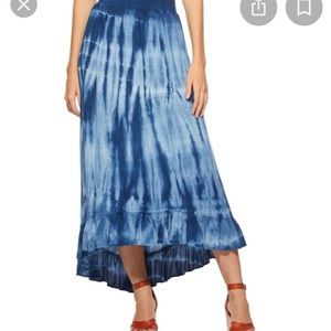 Blue tie dye scoop skirt